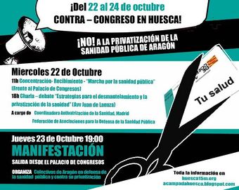 Contra-Congreso en Huesca contra la privatización de la sanidad en Aragón