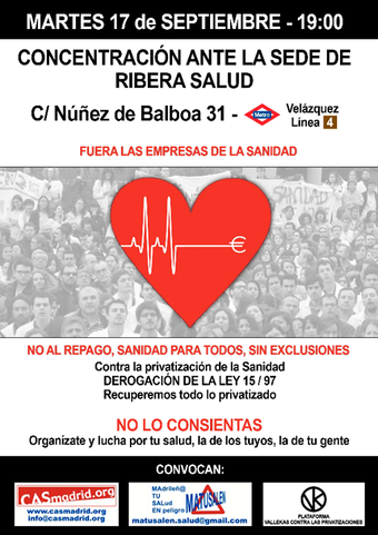 Concentración ante la sede de Ribera Salud