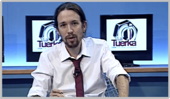 Pablo Iglesias Turrión presentando La Tuerka